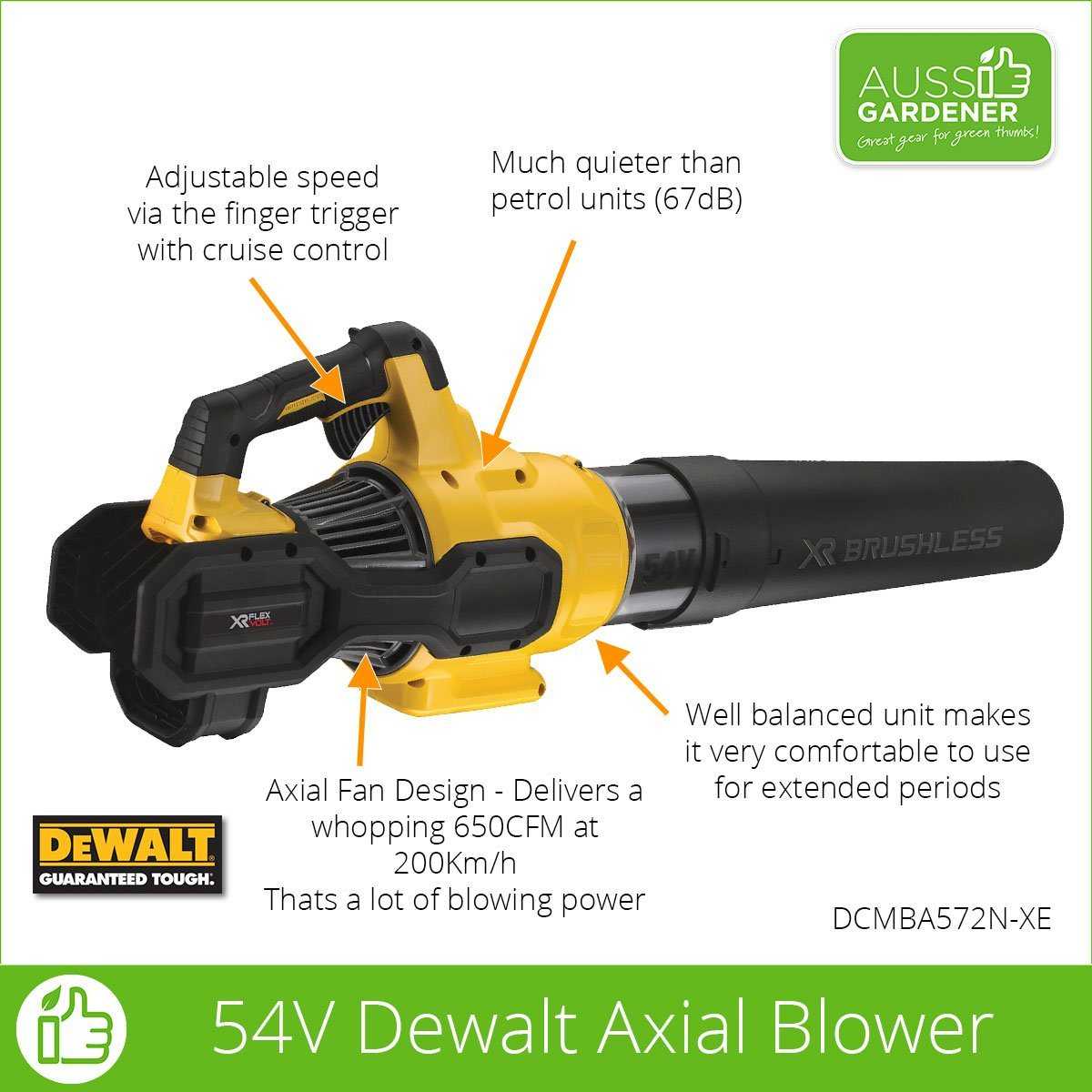Stanley Black & Decker (Australia) Pty Ltd, Dewalt 54V XR Flexvolt Axial Blower - DCMBA572N-XE or DCMBA572X1-XE