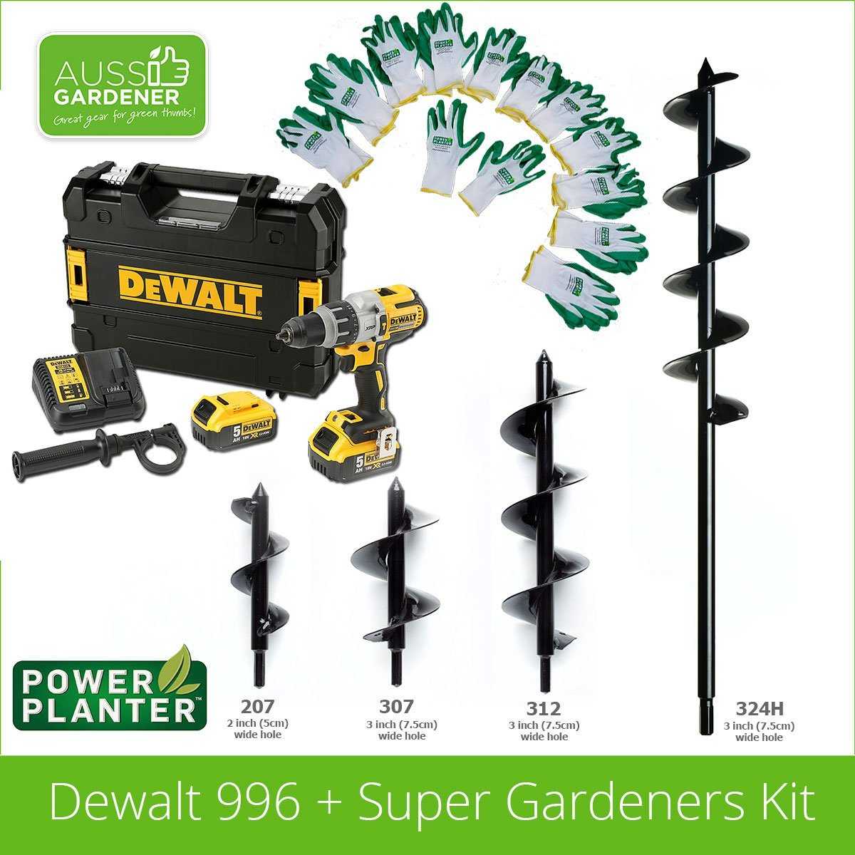 Power Planter Inc, The Dream Combination -  All 4 Power Planters + the Dewalt 996 drill complete kit.